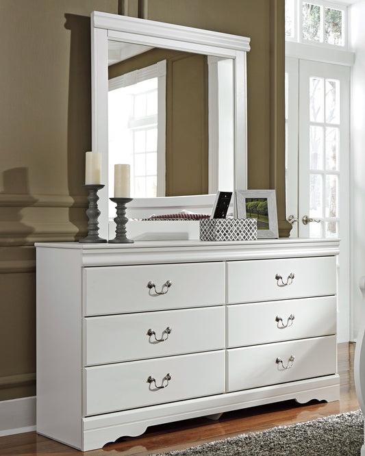Ocala Furniture Outlet - Ashley Furniture - Anarasia Bedroom - Dresser and Mirror / White - B129B3