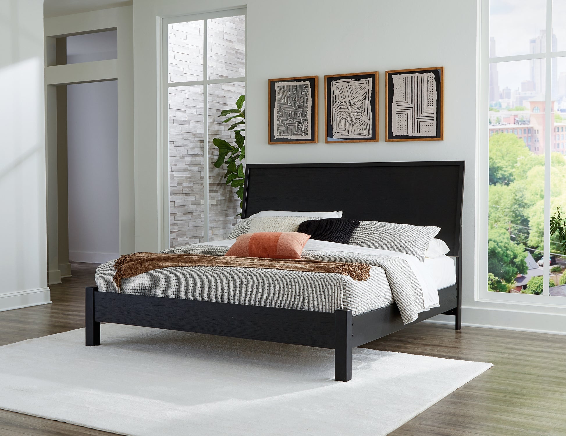 Ocala Furniture Outlet - Ashley Furniture - Danziar Bedroom - King Panel Bed / Black - B1013B10