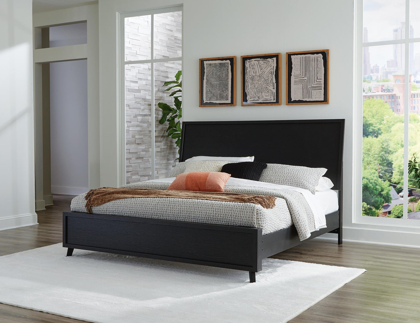 Ocala Furniture Outlet - Ashley Furniture - Danziar Bedroom - King Panel Bed / Black - B1013B7