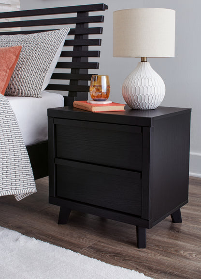 Ocala Furniture Outlet - Ashley Furniture - Danziar Bedroom - Two Drawer Night Stand / Black - B1013-92