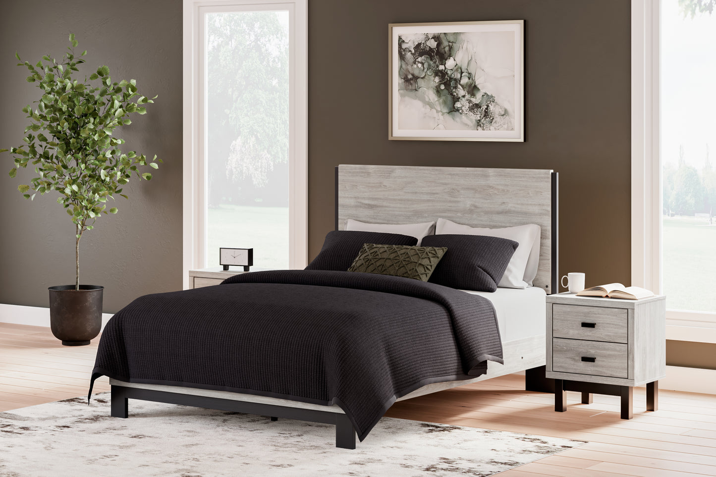 Ocala Furniture Outlet - Ashley Furniture - Vessalli Bedroom - Queen Panel Bed / Gray - B1036B2