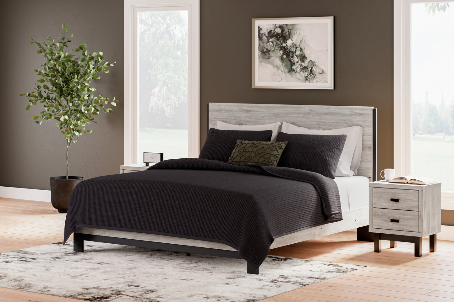 Ocala Furniture Outlet - Ashley Furniture - Vessalli Bedroom - King Panel Bed / Gray - B1036B7