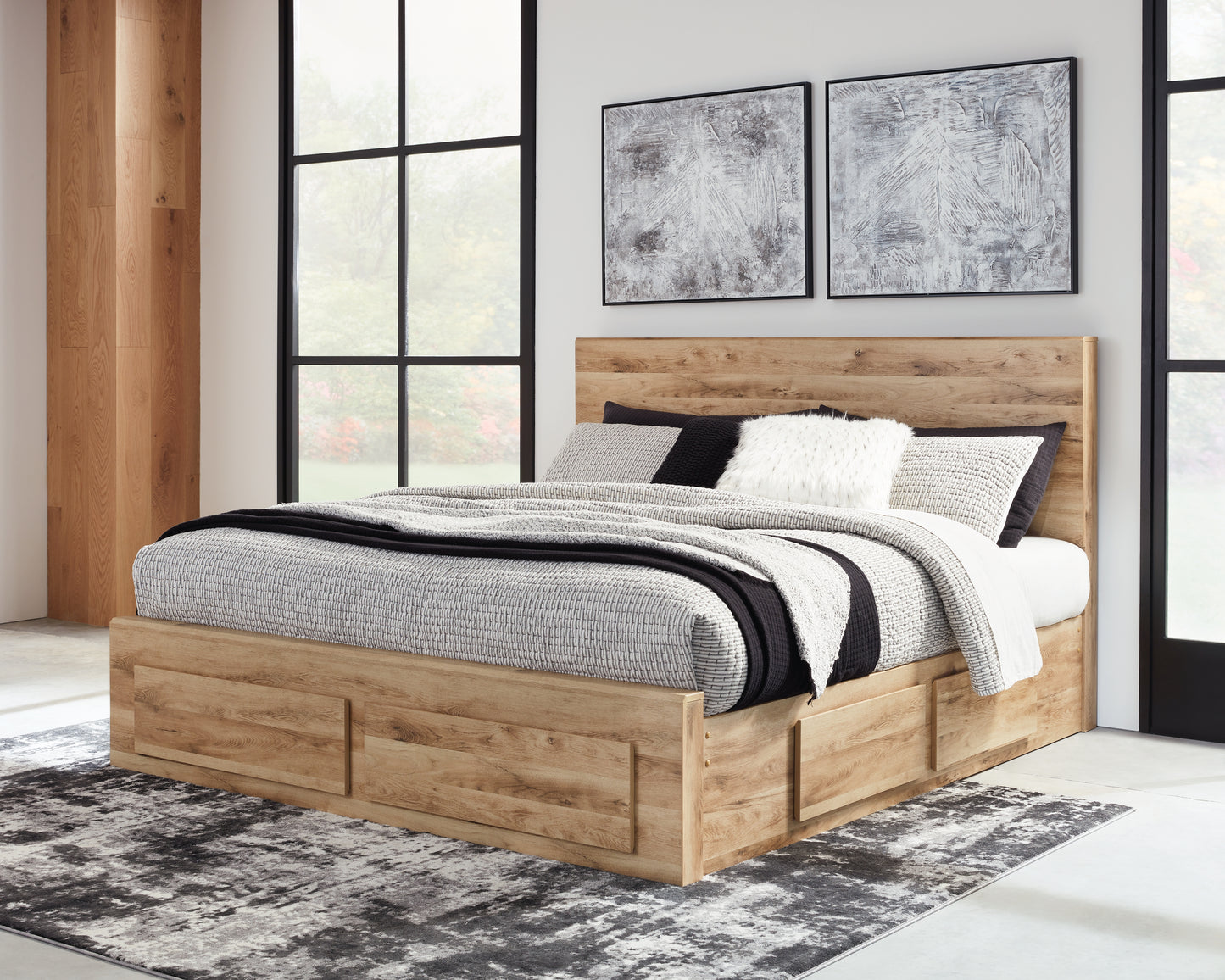 Ocala Furniture Outlet - Ashley Furniture - Hyanna Bedroom - Queen Panel Storage Bed with 2 Under Bed Storage Drawers / Tan Brown - B1050B8