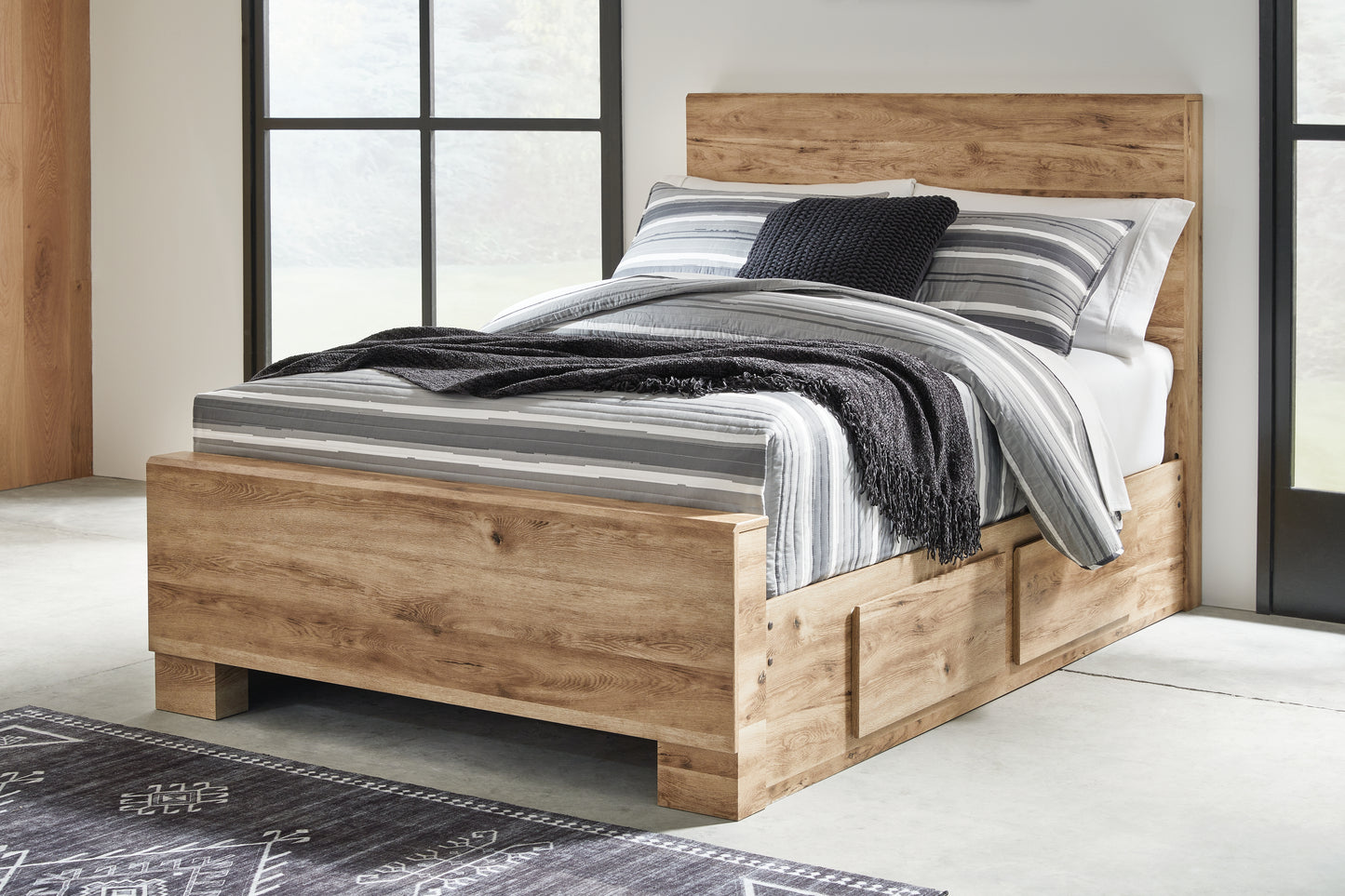 Ocala Furniture Outlet - Ashley Furniture - Hyanna Bedroom - Full Panel Bed with 1 Side Storage / Tan Brown - B1050B25