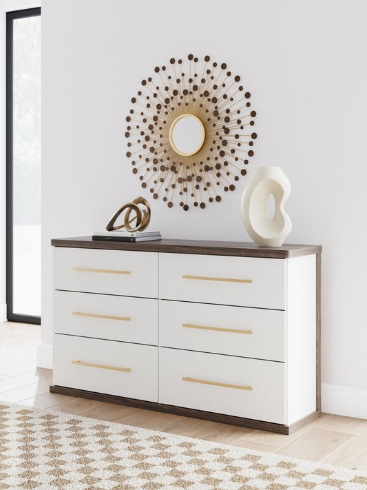 Ocala Furniture Outlet - Ashley Furniture - Kendanport Bedroom - Queen Upholstered Bed / White/Brown - PCB1108B7
