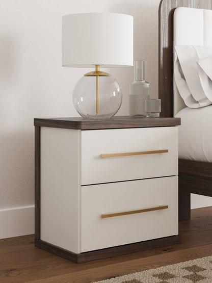 Ocala Furniture Outlet - Ashley Furniture - Kendanport Bedroom - Two Drawer Night Stand / Brown/White - PCB1108-92