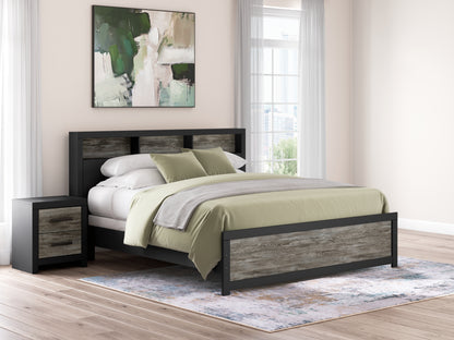 Ocala Furniture Outlet - Ashley Furniture - Broachmyn Bedroom - King Bookcase Panel Bed / Black/Gray - PCB1118B19