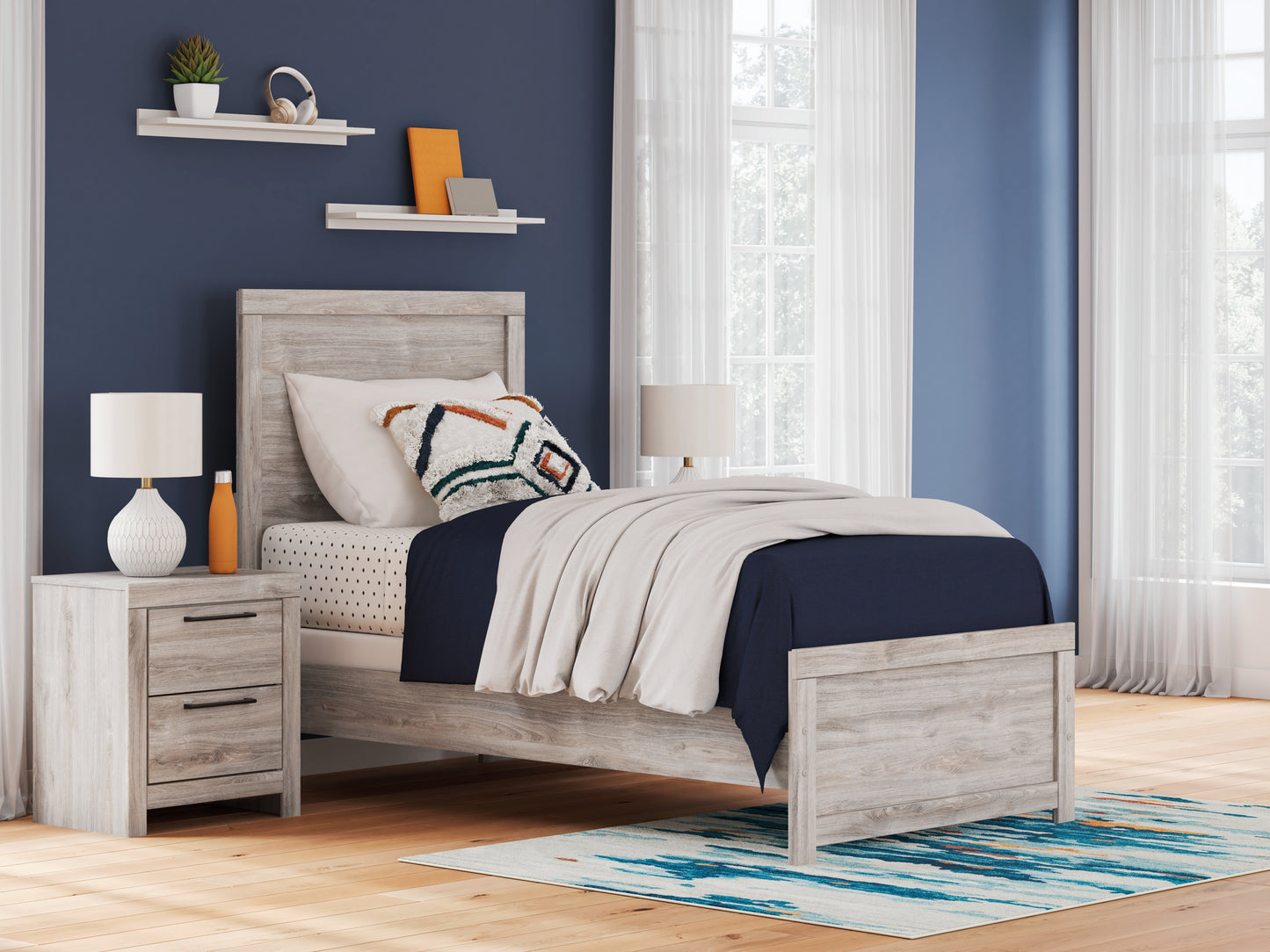 Ocala Furniture Outlet - Ashley Furniture - Broachmyn Bedroom - Twin Panel Bed / Gray - PCB1120B8