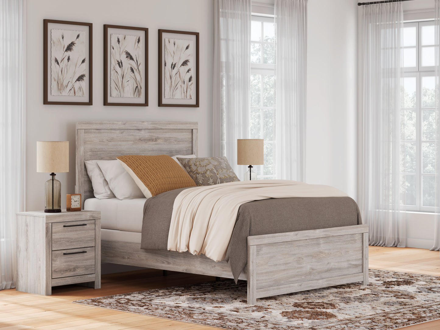 Ocala Furniture Outlet - Ashley Furniture - Broachmyn Bedroom - Full Panel Bed / Gray - PCB1120B9
