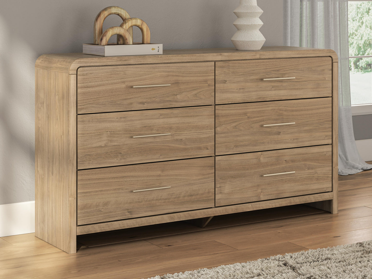 Ocala Furniture Outlet - Ashley Furniture - Gramburg Bedroom - Six Drawer Dresser / Warm Natural Brown - PCB1121-31