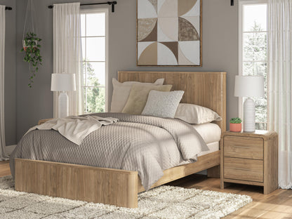 Ocala Furniture Outlet - Ashley Furniture - Gramburg Bedroom - Queen Panel Bed / Warm Natural Brown - PCB1121B4
