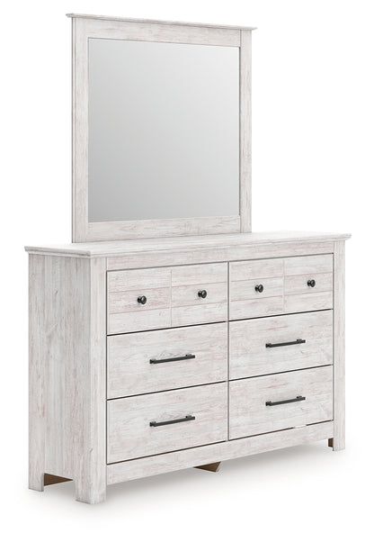 Ocala Furniture Outlet - Ashley Furniture - Makidern Bedroom - Dresser and Mirror / Whitewash - PCB1171B1