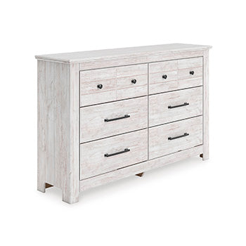 Ocala Furniture Outlet - Ashley Furniture - Makidern Bedroom - Six Drawer Dresser / Whitewash - PCB1171-31