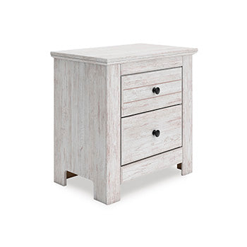 Ocala Furniture Outlet - Ashley Furniture - Makidern Bedroom - Two Drawer Night Stand / Whitewash - PCB1171-92