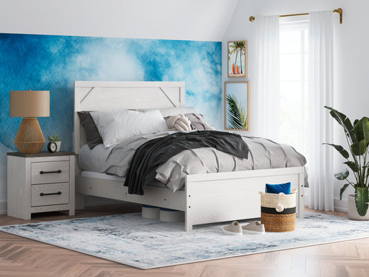 Ocala Furniture Outlet - Ashley Furniture - Gerridan Bedroom - King Panel Bed / White/Gray - B1190B3