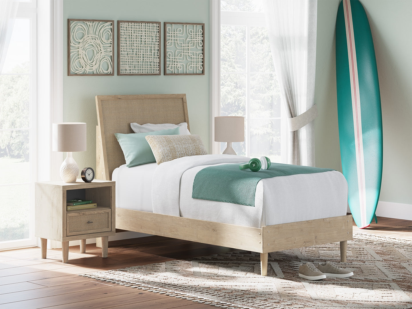 Ocala Furniture Outlet - Ashley Furniture - Cielden Bedroom - Twin Panel Bed / Two-tone - B1199B18