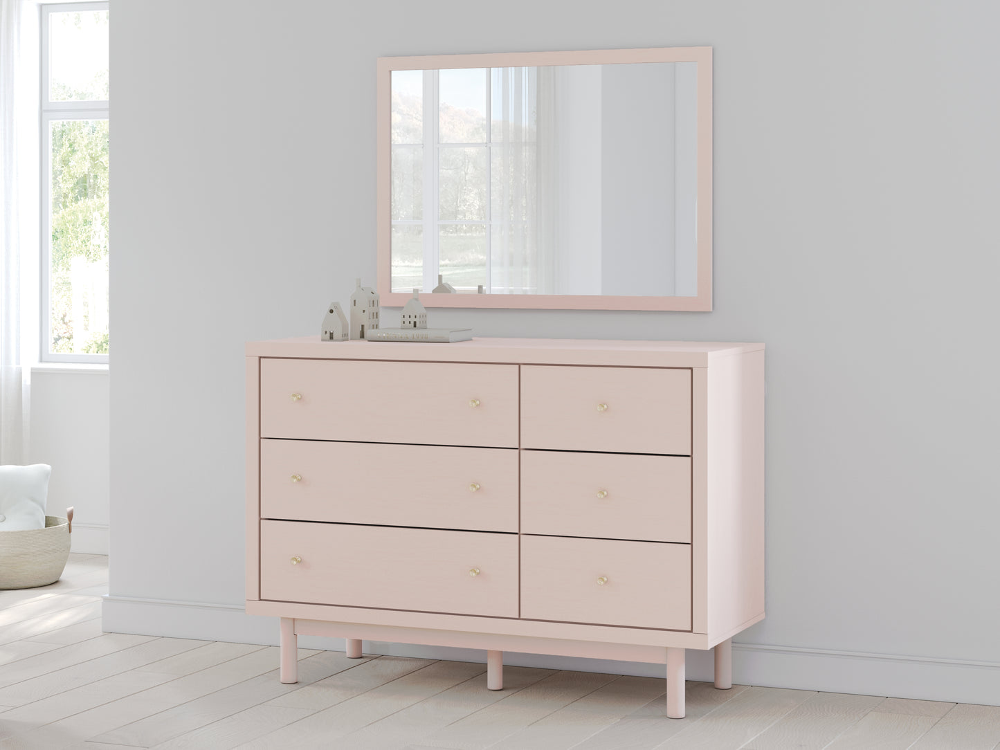 Ocala Furniture Outlet - Ashley Furniture - Wistenpine Bedroom - Dresser and Mirror / Blush - B1323B1