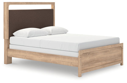 Ocala Furniture Outlet - Ashley Furniture - Kinlanni Bedroom - Queen Upholstered Panel Bed / Tan - PCB1360B4