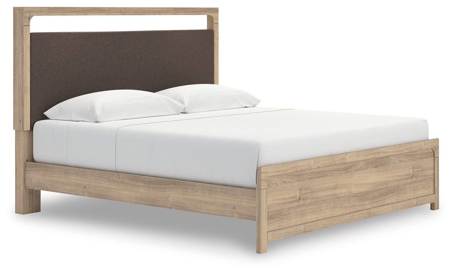 Ocala Furniture Outlet - Ashley Furniture - Kinlanni Bedroom - King Upholstered Platform Bed / Tan - PCB1360B16