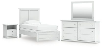 Ocala Furniture Outlet - Ashley Furniture - Bostwick Shoals Twin Panel Bed, Dresser, Mirror and Nightstand - Twin Panel Bed, Dresser, Mirror and Nightstand - B139B60