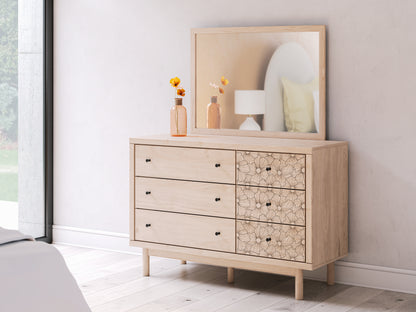 Ocala Furniture Outlet - Ashley Furniture - Arloster Bedroom - Dresser and Mirror / Tan - PCB1566B1