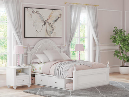 Ocala Furniture Outlet - Ashley Furniture - Kozlani Bedroom - Full Upholstered Panel Bed with Storage / White - PCB1819B18