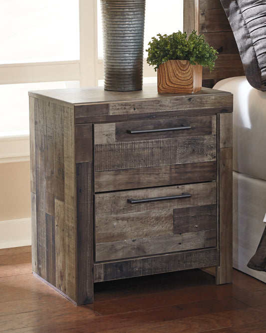 Ocala Furniture Outlet - Ashley Furniture - Derekson Bedroom - King Panel Bed with 2 Side Storage / Multi Gray - B200B44