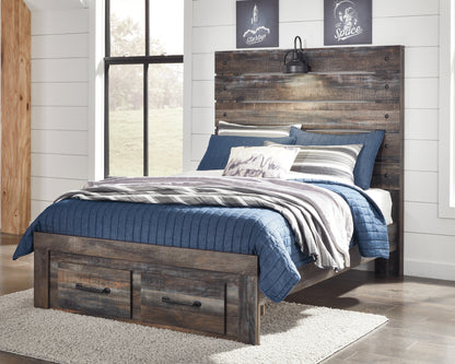 Ocala Furniture Outlet - Ashley Furniture - Drystan Bedroom - Full Panel Bed with 2 Storage Drawers / Multi - B211B47