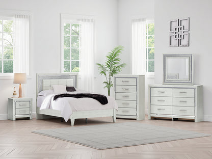 Ocala Furniture Outlet - Ashley Furniture - Zyniden Bedroom - Full Upholstered Panel Bed / Silver - B2114B4