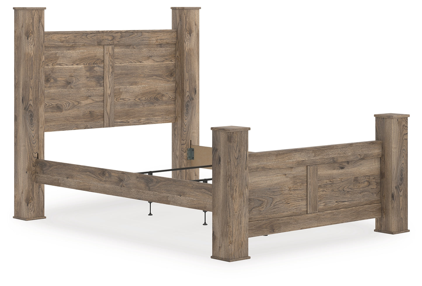 Ocala Furniture Outlet - Ashley Furniture - Rusticott Bedroom - Queen Poster Bed / Brown - PCB2260B4