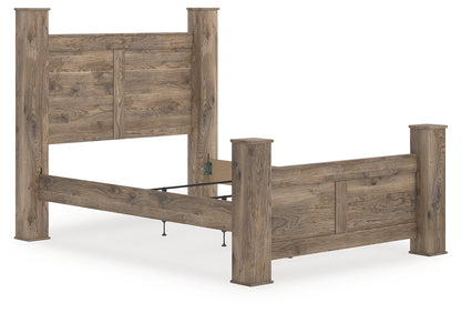 Ocala Furniture Outlet - Ashley Furniture - Rusticott Bedroom - Queen Poster Bed / Brown - PCB2260B4