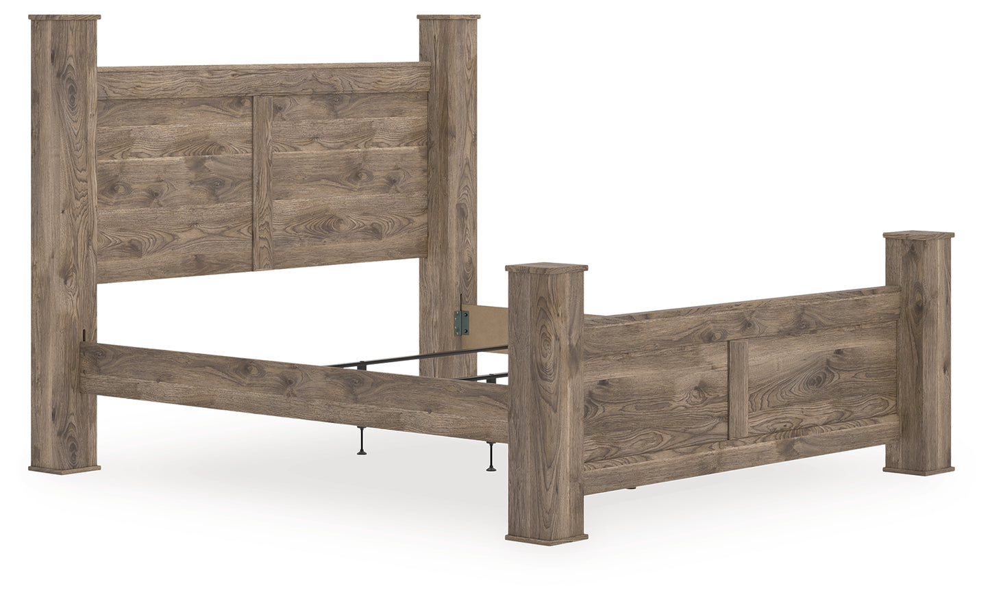 Ocala Furniture Outlet - Ashley Furniture - Rusticott Bedroom - King Poster Bed / Brown - PCB2260B7