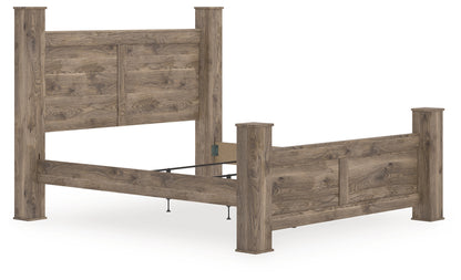 Ocala Furniture Outlet - Ashley Furniture - Rusticott Bedroom - King Poster Bed / Brown - PCB2260B7
