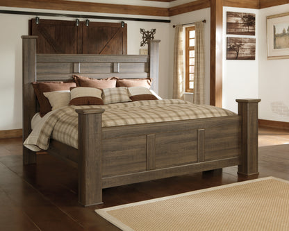 Ocala Furniture Outlet - Ashley Furniture - Juararo Bedroom - California King Poster Bed / Dark Brown - B251B12