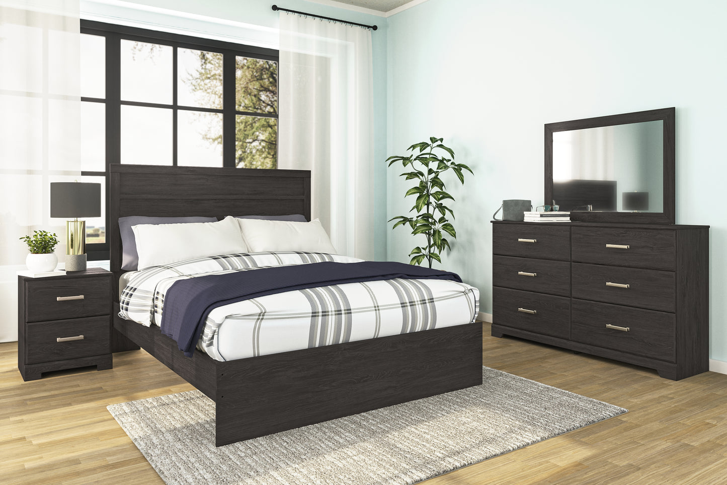 Ocala Furniture Outlet - Ashley Furniture - Belachime Bedroom - Two Drawer Night Stand / Charcoal - B2589-92