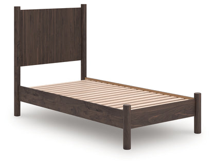 Ocala Furniture Outlet - Ashley Furniture - Pamytta Bedroom - Twin Panel Platform Bed / Brown - PCB2614B2