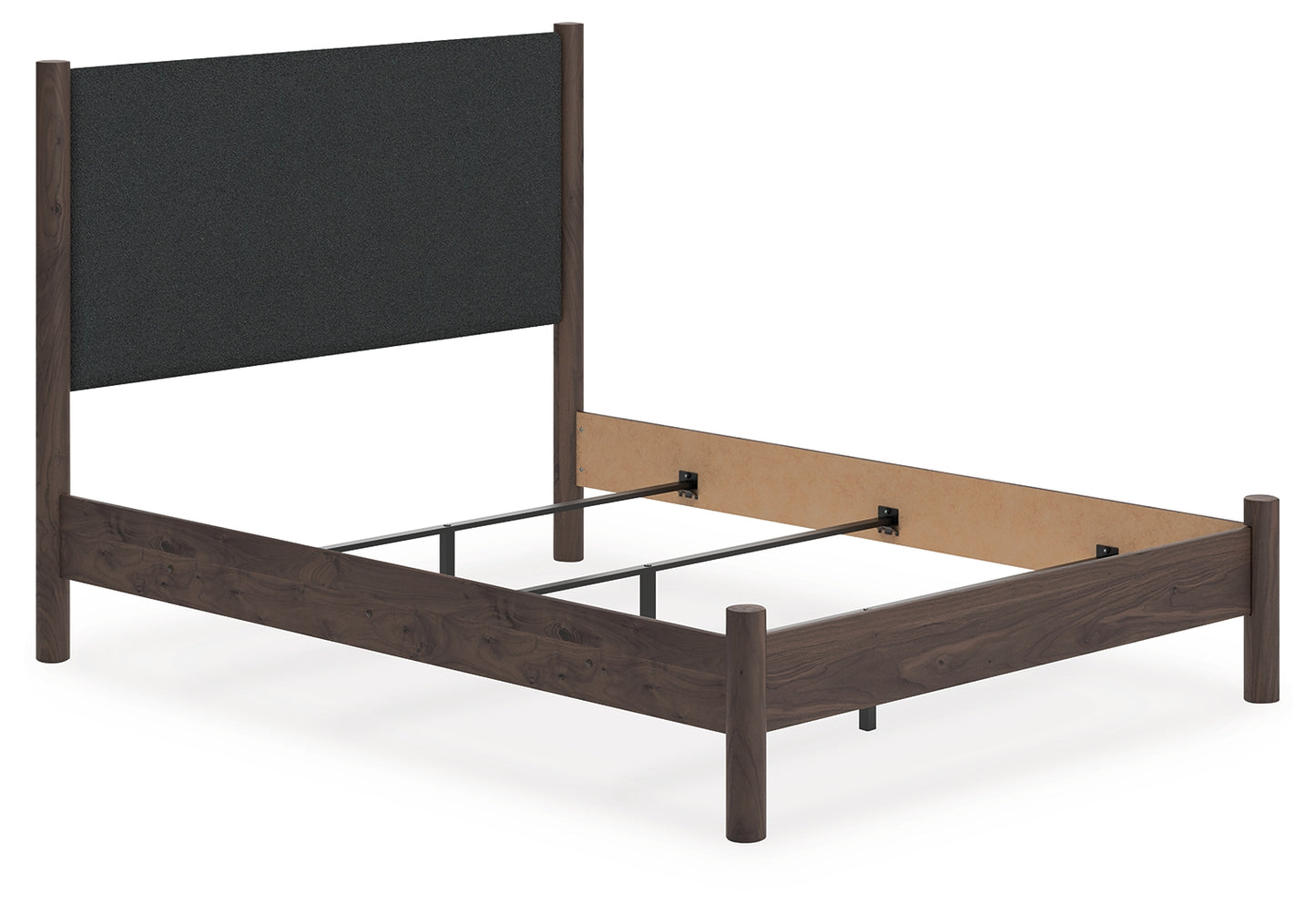 Ocala Furniture Outlet - Ashley Furniture - Pamytta Bedroom - Queen Upholstered Panel Bed / Brown - PCB2614B24