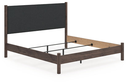 Ocala Furniture Outlet - Ashley Furniture - Pamytta Bedroom - King Upholstered Panel Bed / Brown - PCB2614B29