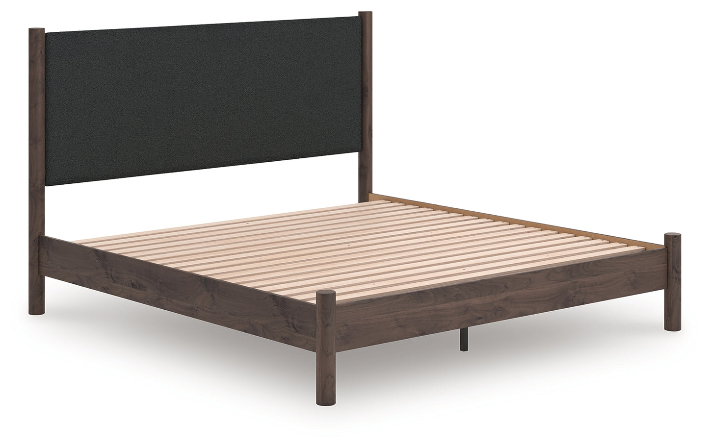 Ocala Furniture Outlet - Ashley Furniture - Pamytta Bedroom - King Upholstered Panel Platform Bed / Brown - PCB2614B28