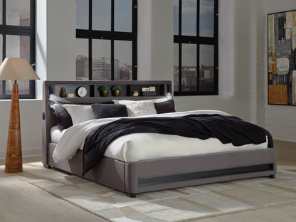 Ocala Furniture Outlet - Ashley Furniture - Verishaw Bedroom - King Upholstered Bed / Gray - PCB2721B21