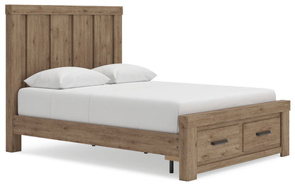 Ocala Furniture Outlet - Ashley Furniture - Oliandon Bedroom - Queen Panel Storage Bed / Light Brown - PCB2844B4