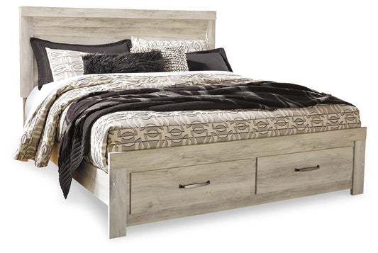 Ocala Furniture Outlet - Ashley Furniture - Bellaby Bedroom - Queen Crossbuck Panel Bed / Whitewash - B331B6