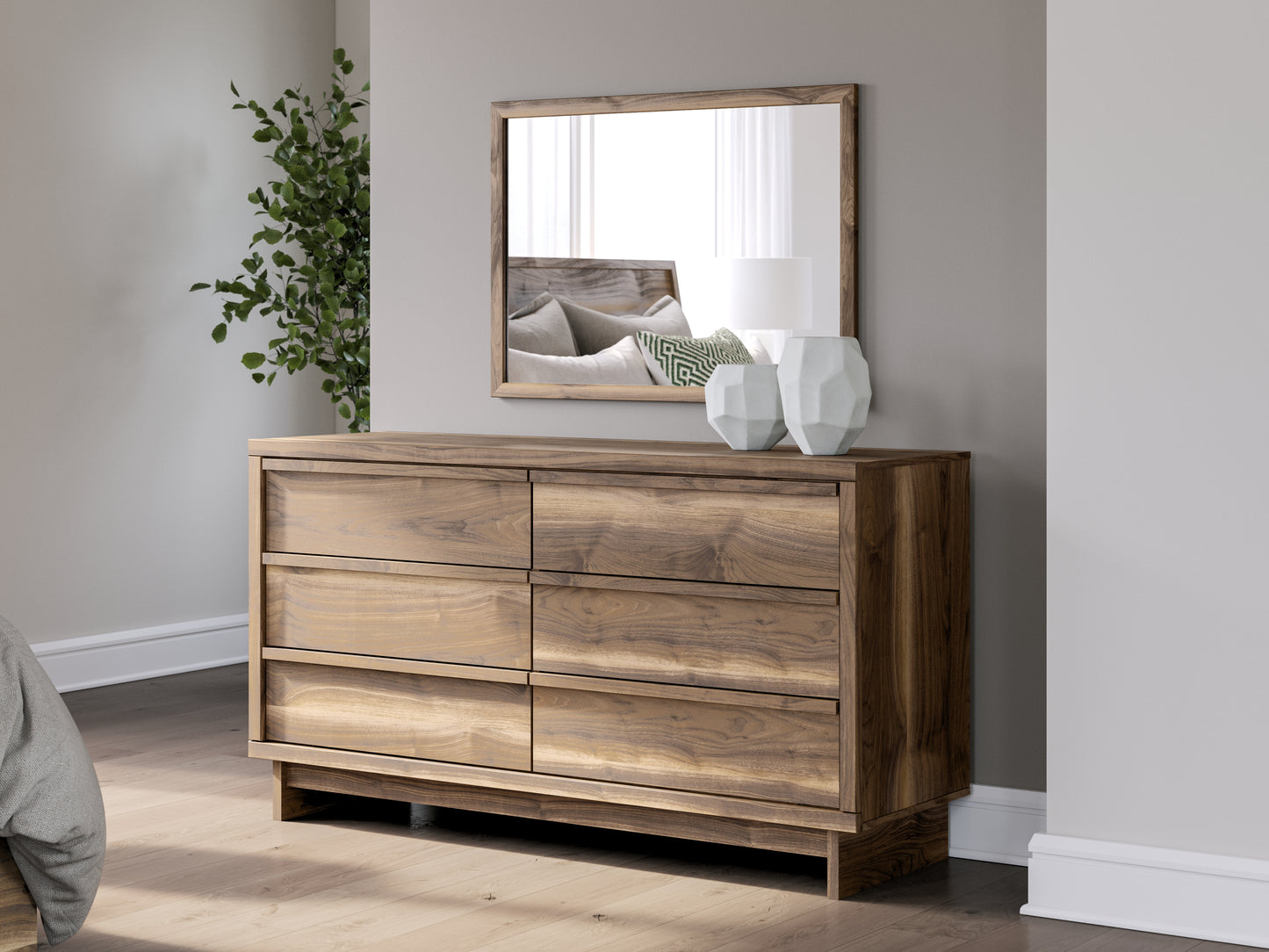 Ocala Furniture Outlet - Ashley Furniture - Chirason Bedroom - Dresser and Mirror / Brown - PCB3367B1