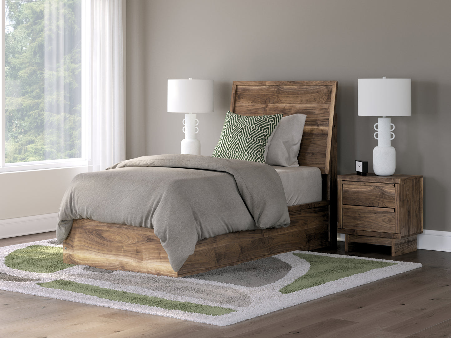 Ocala Furniture Outlet - Ashley Furniture - Chirason Bedroom - Twin Panel Bed / Brown - PCB3367B21