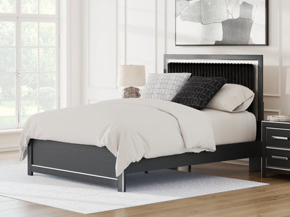 Ocala Furniture Outlet - Ashley Furniture - Zuraleus Bedroom - Queen Upholstered Platform Bed / Black - PCB3380B2