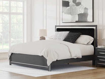 Ocala Furniture Outlet - Ashley Furniture - Zuraleus Bedroom - King Upholstered Platform Bed / Black - PCB3380B10