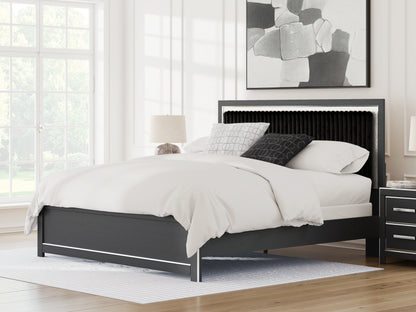 Ocala Furniture Outlet - Ashley Furniture - Zuraleus Bedroom - King Upholstered Panel Bed / Black - PCB3380B12