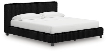 Ocala Furniture Outlet - Ashley Furniture - Zuraleus Bedroom - California King Upholstered Bed / Black - PCB3380B14