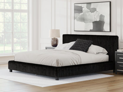 Ocala Furniture Outlet - Ashley Furniture - Zuraleus Bedroom - King Upholstered Bed / Black - PCB3380B13