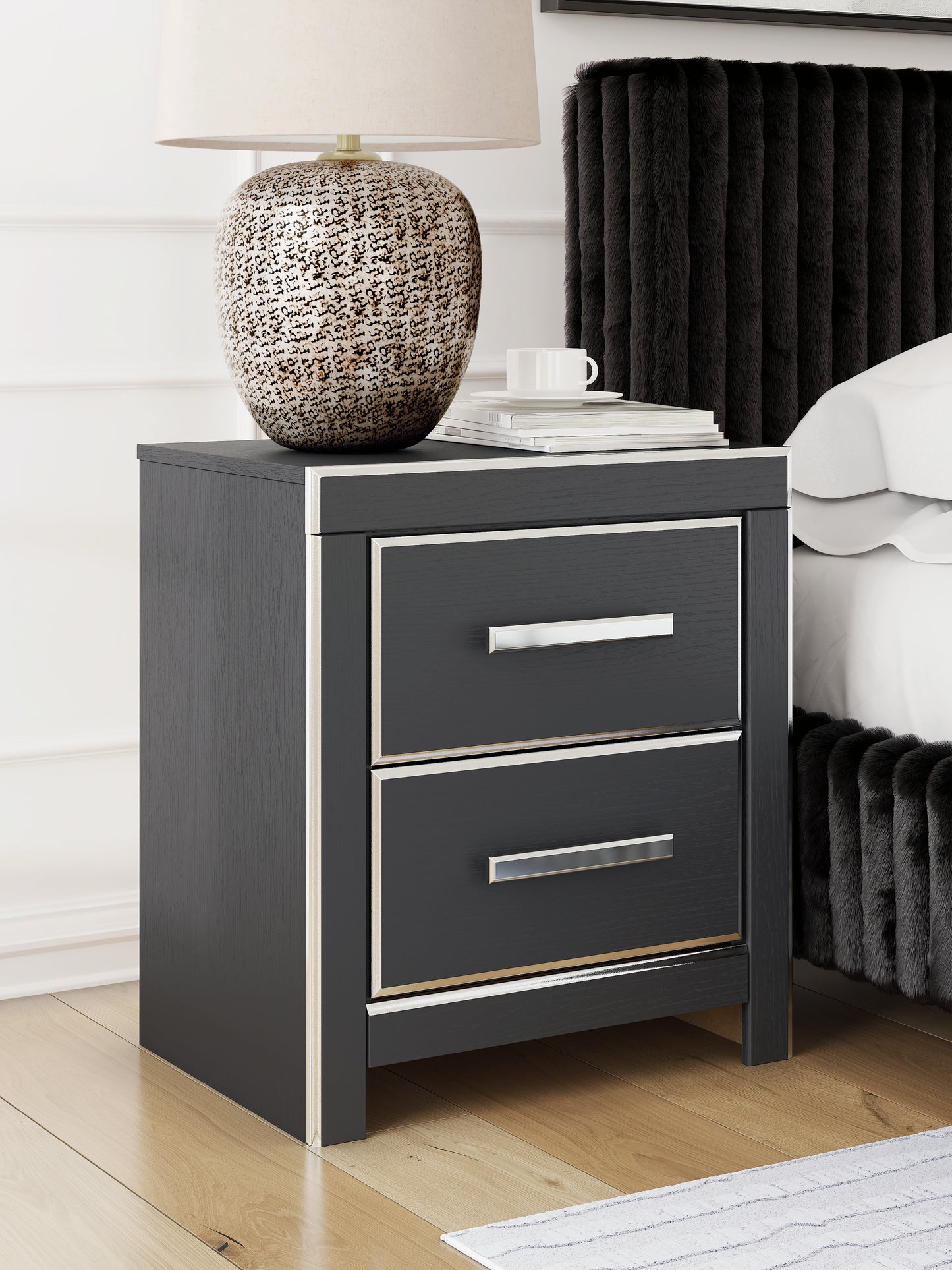 Ocala Furniture Outlet - Ashley Furniture - Zuraleus Bedroom - Two Drawer Night Stand / Black - PCB3380-92